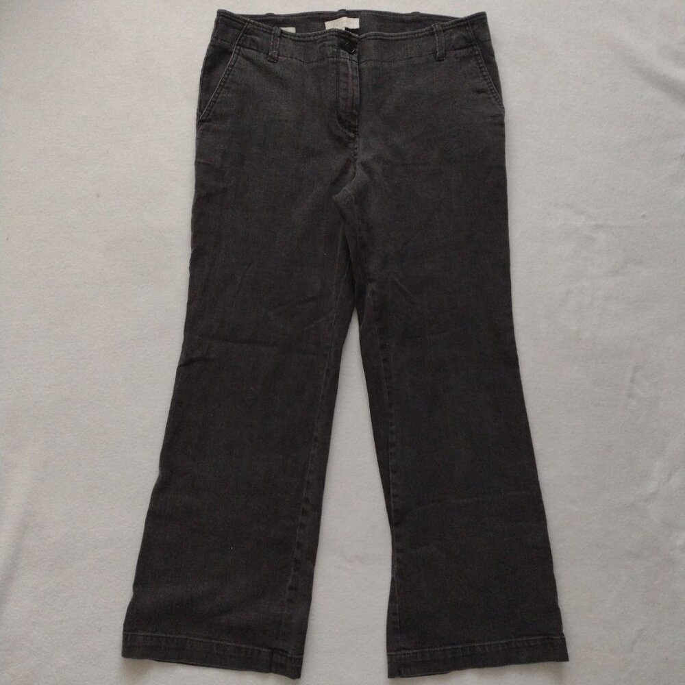 Talbots Signature Black Denim Pants 14 Stretch Cotton Bootcut Jeans - Picture 2 of 12